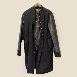 OAK NYC - Hybrid Layered jacket long leather coat